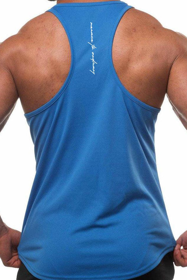 Fast-Dry Bodybuilding Workout Stringer - Electric Blue