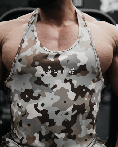 Graphic Muscle Stringer - Khaki Camo