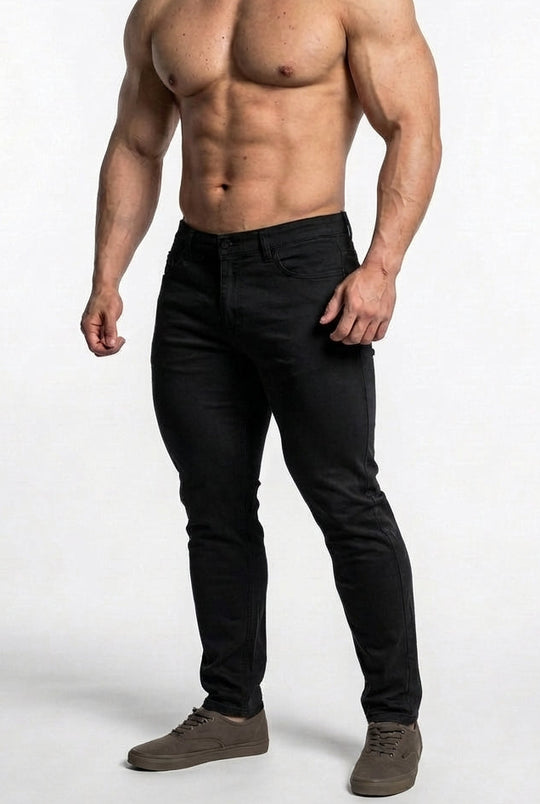 Men's Fitted Chino Pants - Black