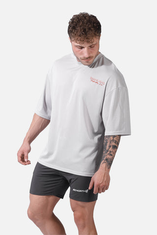 Retro Oversized Mesh T-Shirt - Glacier Gray