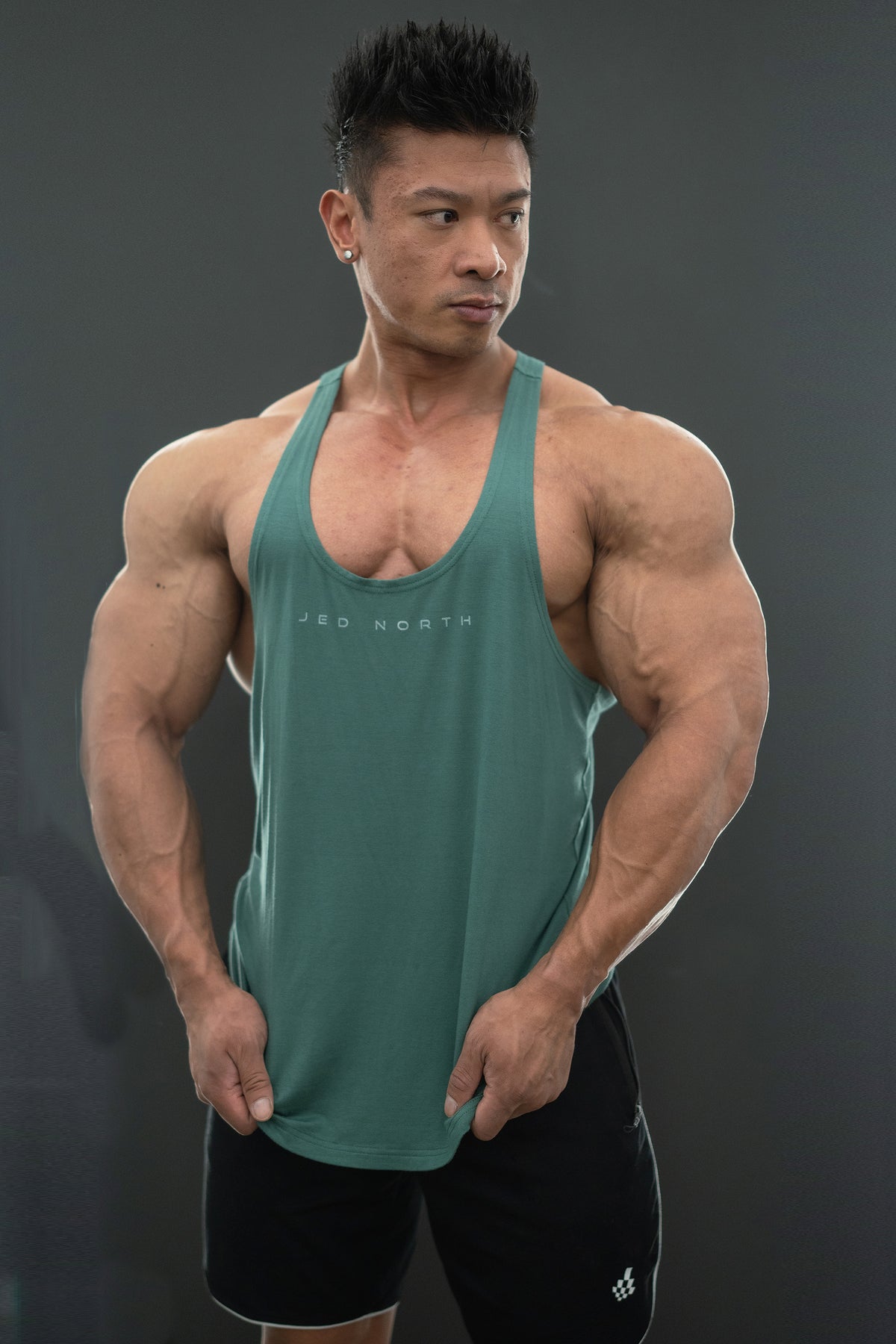 Classic Bodybuilding Racerback Stringer - Sea Green