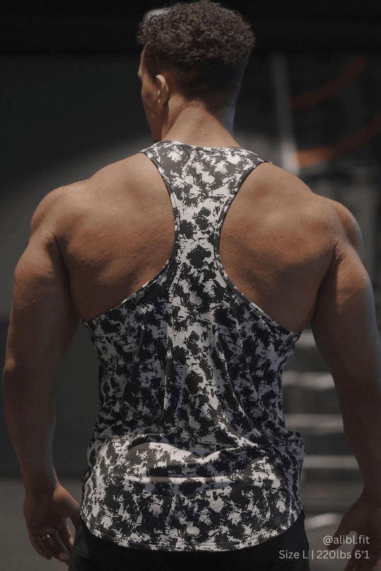 Graphic Muscle Stringer - B&W Paint Brush