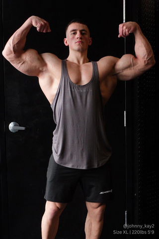 Classic Bodybuilding Racerback Stringer - Steel Gray