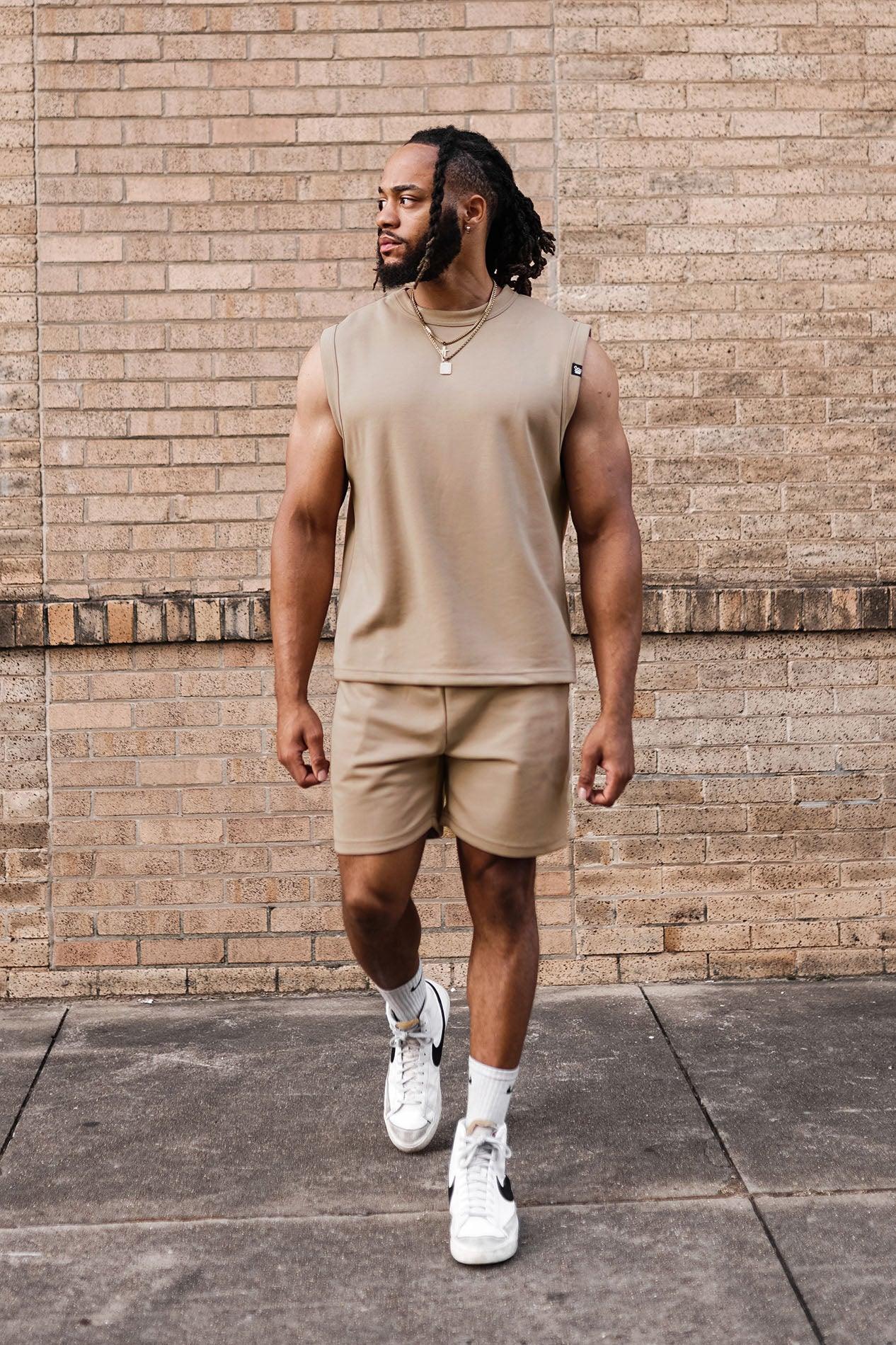 Amplify Casual Muscle Tee - Khaki - Jed North Canada