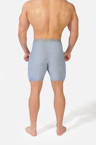 Men's Mid Length Boxer Briefs 2 Pack - Gray & Blue - Jed North Canada