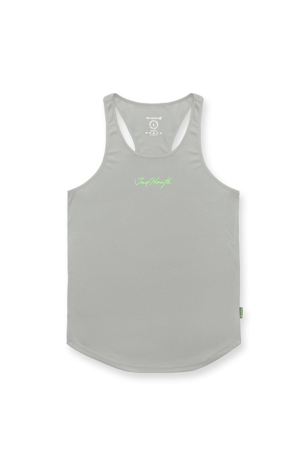 Fast-Dry Bodybuilding Workout Stringer - Light Gray Neon - Jed North Canada