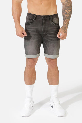 Men's Rolled Hem Denim Shorts - Dark Gray - Jed North Canada